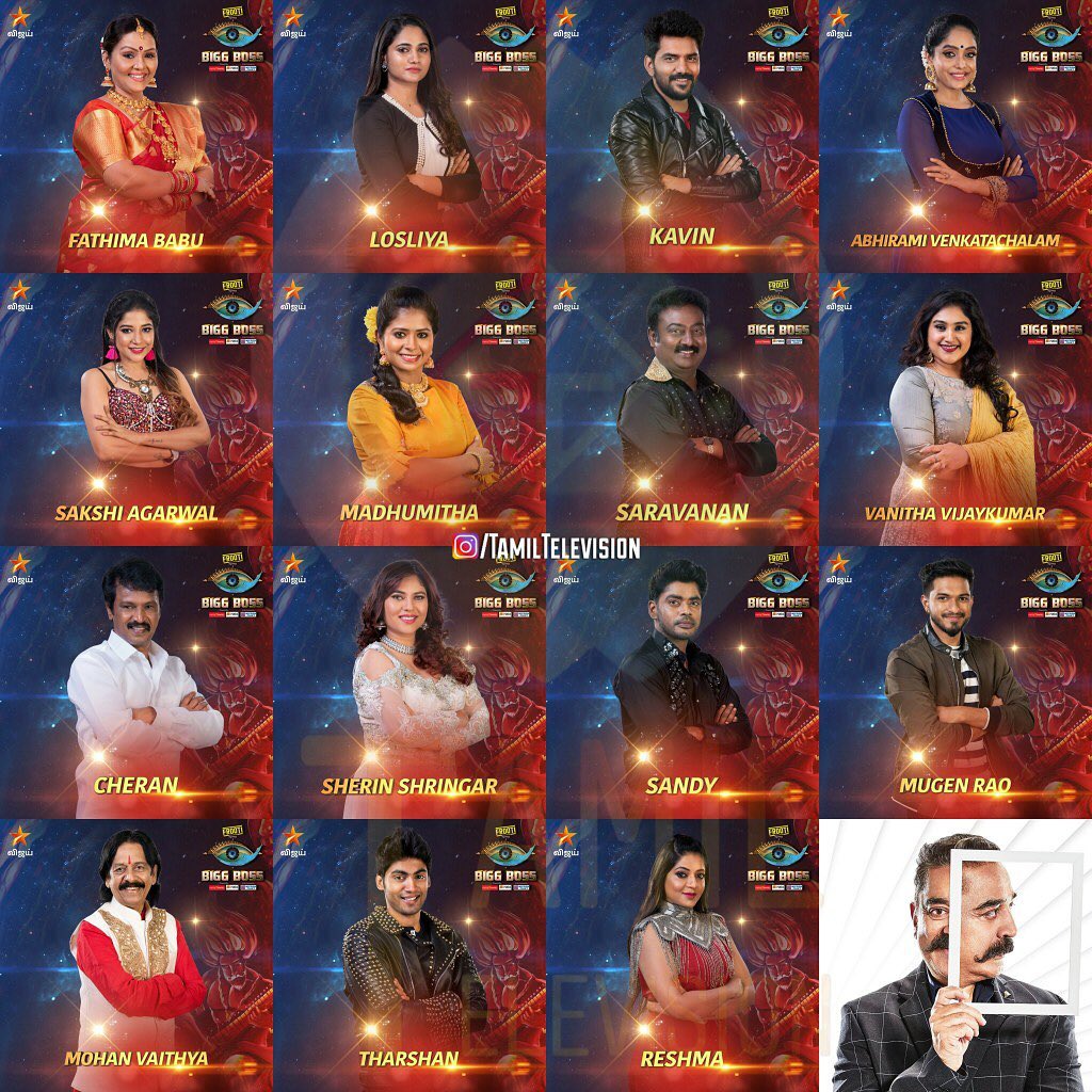 Bigg Boss 3 Tamil 15 Contestants Age Profile Wiki Images