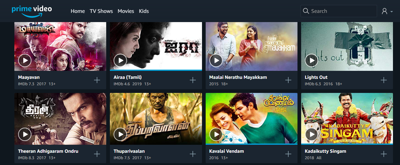 Amazon prime Tamil movies