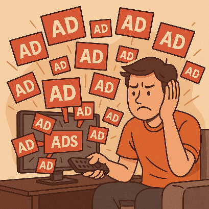 Too many ads are taking over the screen, annoying viewers everywhere.